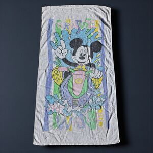 Vintage Mickey Mouse Beach Towel Brave the Wave Pastel Disney WaveRunner Ocean